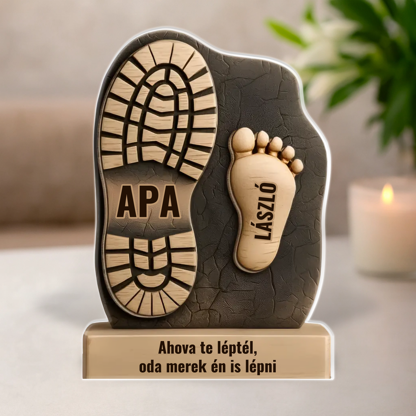 Talpra Apa - Örök Kötelék Egyedi Formájú Személyre Szabott Akril Ajándék