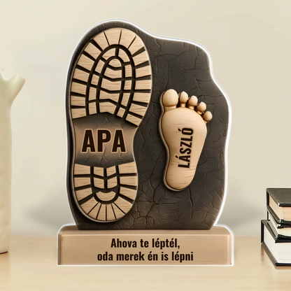 Talpra Apa - Örök Kötelék Egyedi Formájú Személyre Szabott Akril Ajándék