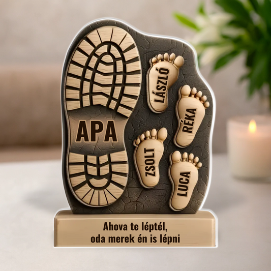 Talpra Apa - Örök Kötelék Egyedi Formájú Személyre Szabott Akril Ajándék